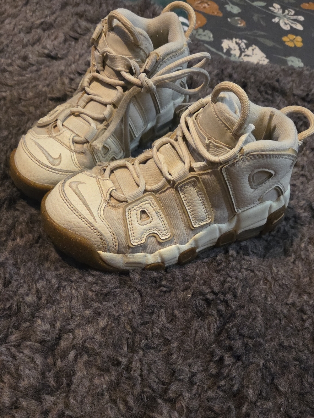 Nike Kids Beige/Tan Air More Uptempo Sneakers
